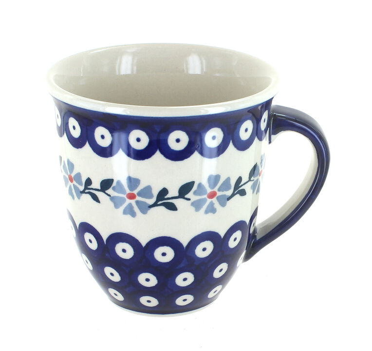 Blue Rose Polish Pottery Floating Fern Breakfast Mug