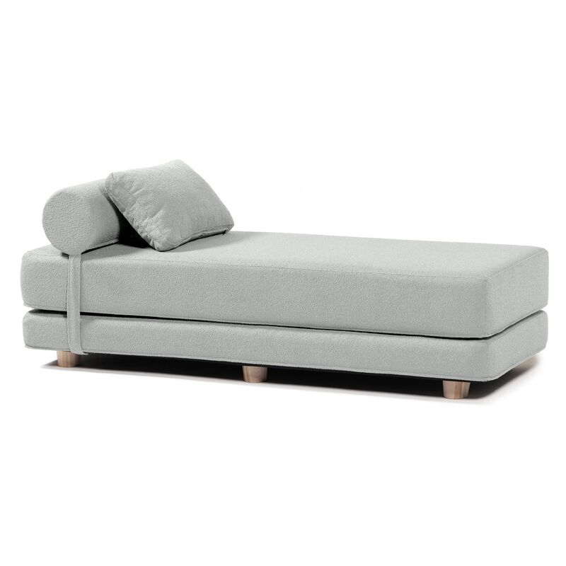 Jaxx Avida Daybed – Fold Out Queen Sleeper – Premium Boucle: Sleek and Modern Lounge for Relaxing and Overnight Guests