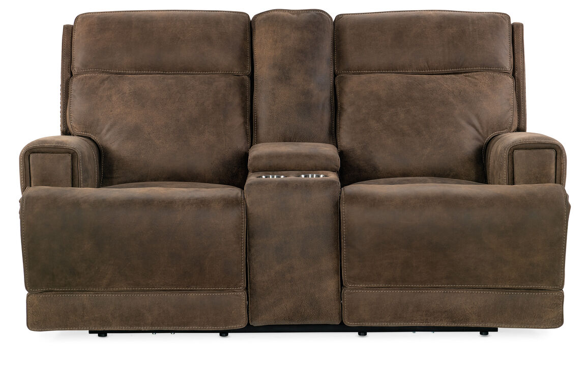 Wheeler Power Console Loveseat with Power Headrest