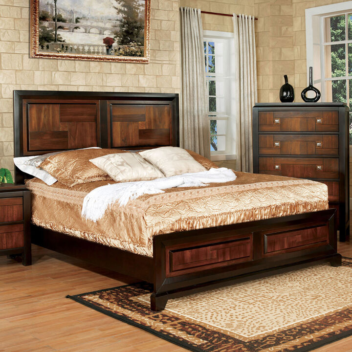 Acacia Walnut Transitional Queen Bed