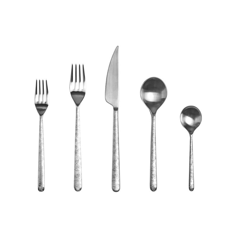 Linea 5 Piece Ice Leaves Flatware Set