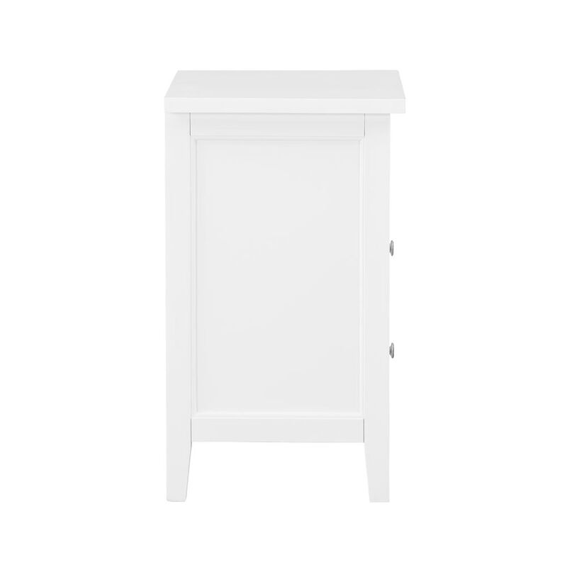 Walker White 2 Drawer Nightstand