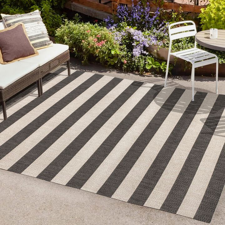 Negril Two Tone Wide Stripe Indoor/Outdoor Area Rug