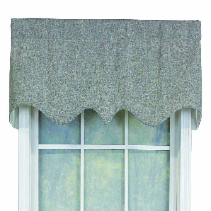 RLF Home R-Crosby Essential Solid Color Fabric Printed Regal Valance 3" Rod Pocket 50" x 17" Ash Gray