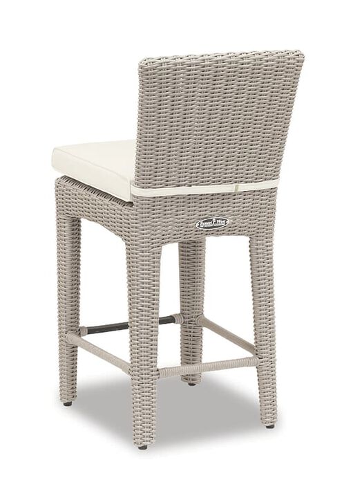 Manhattan Counter Stool in Linen Canvas w/ Self Welt