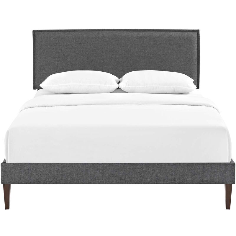 Modway - Amaris Full Fabric Platform Bed with Squared Tapered Legs Gray