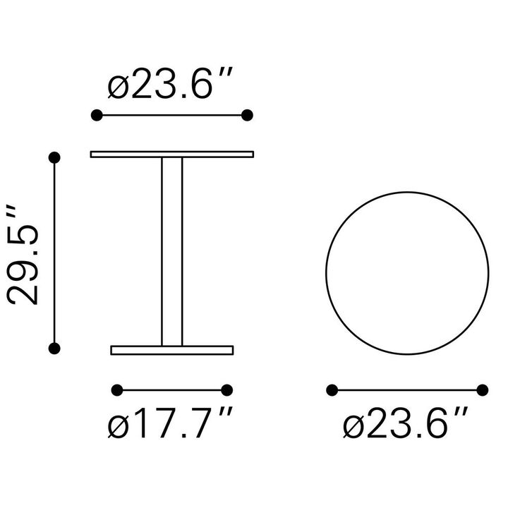 Belen Kox Alto Bistro Table, White & Black, Belen Kox