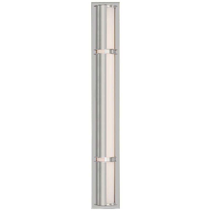 Strever 32" Shielded Bath Light in Polished Nickel with White Glass