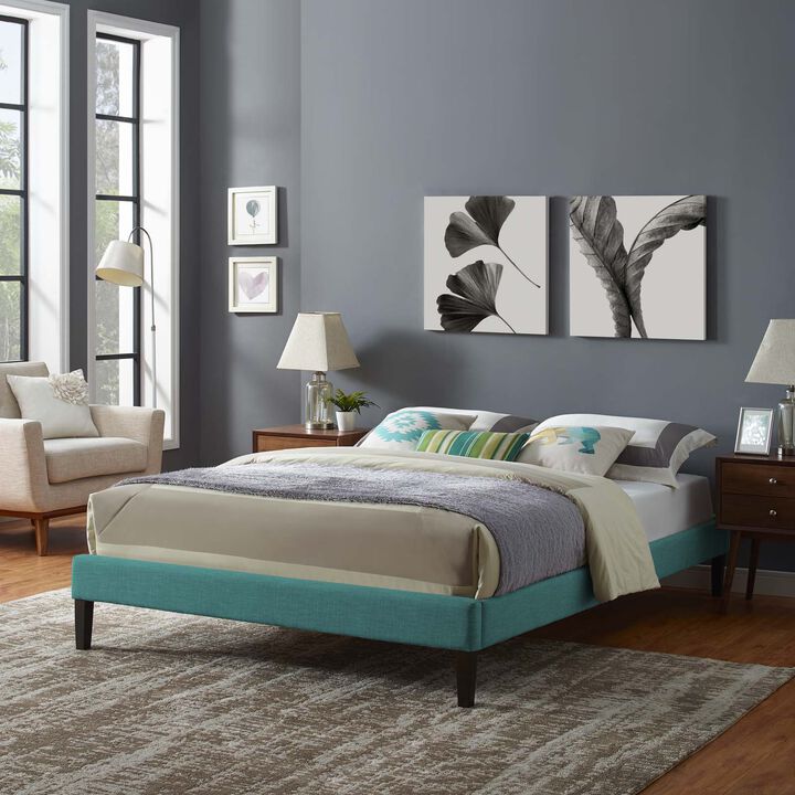 Modway - Tessie King Fabric Bed Frame with Squared Tapered Legs