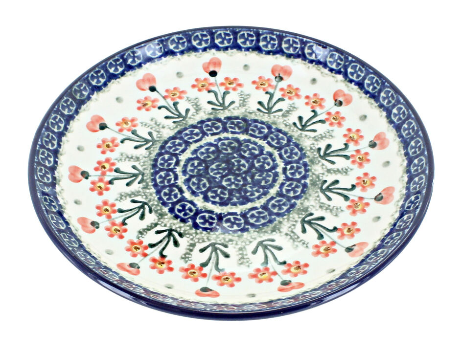 Blue Rose Polish Pottery Signature Garden Dessert Plate