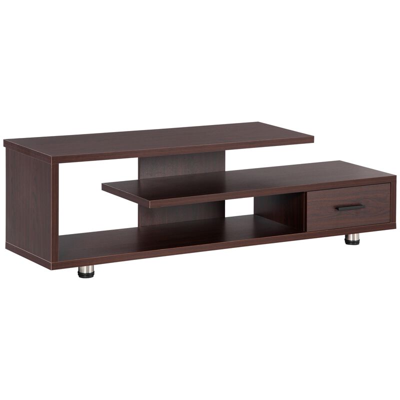 Walnut Media Storage: Chic TV Stand for 45" TVs with Drawer