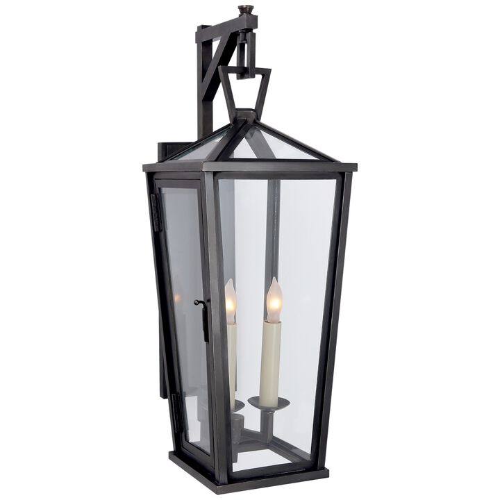 Darlana Small Tall Bracketed Wall Lantern in Bronze