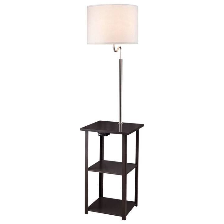 58" Squared Sofa Side Shelves Table Lamp with Power Station (1.14/14.96)