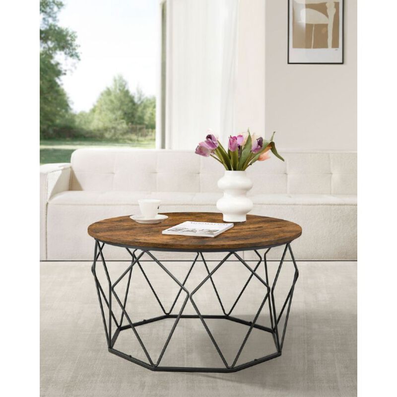 Modern Round Coffee Table - Sleek Wood Design, Perfect for Living Room Decor