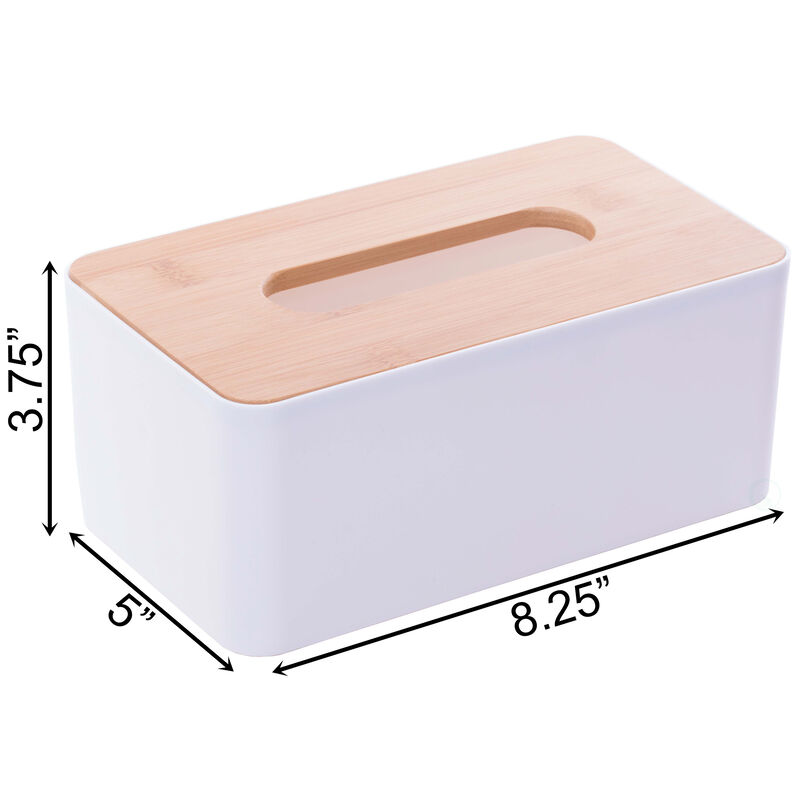 Bamboo Removable Top Lid Rectangular Tissue box