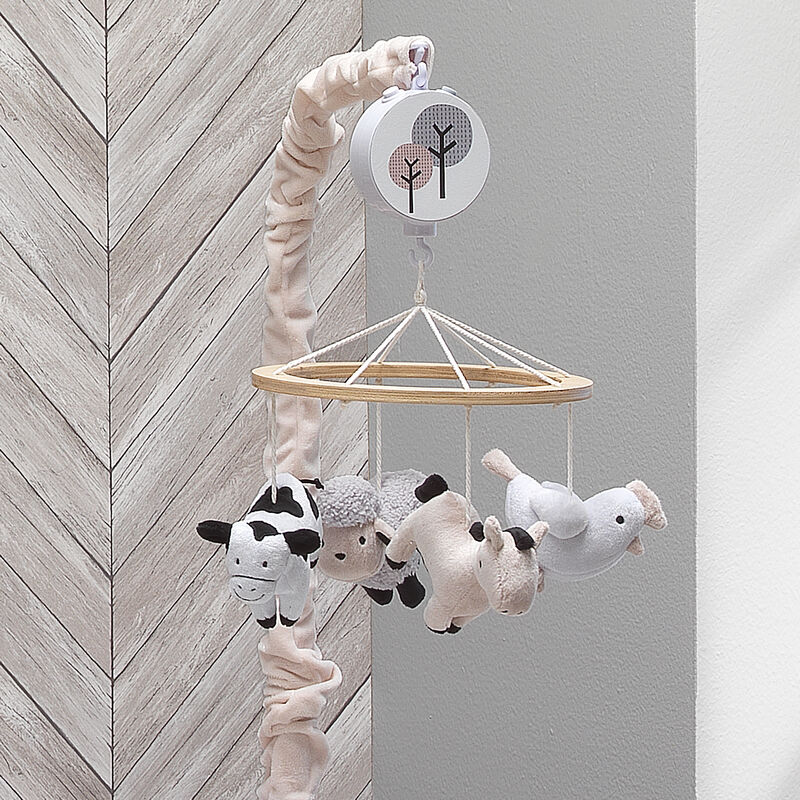 Lambs & Ivy Baby Farm Animals Musical Baby Crib Mobile Soother Toy