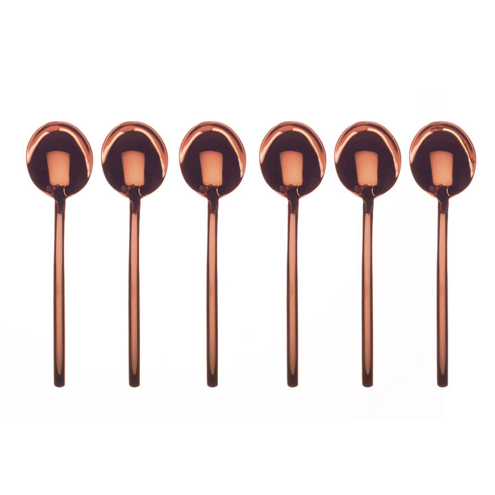 Due Bronze Coffee Spoon Set 6 Pieces