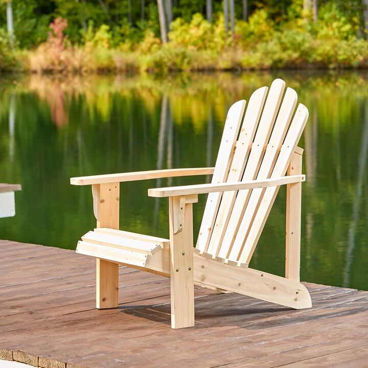 Hivvago Ergonomic Natural Cedar Wood Adirondack Chair