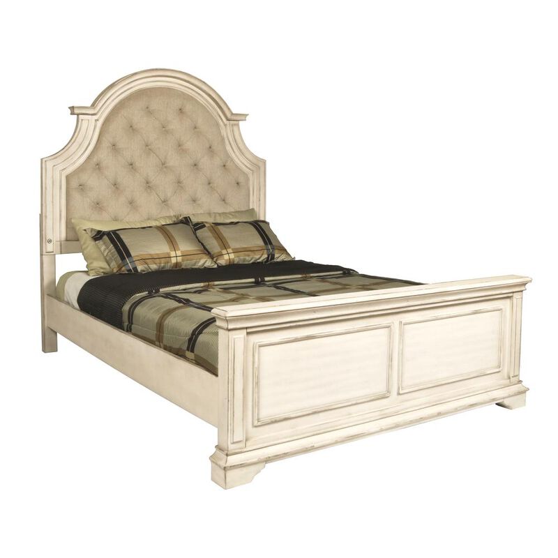 New Classic Furniture Furniture Anastasia Traditional Wood King Bed in Ant White