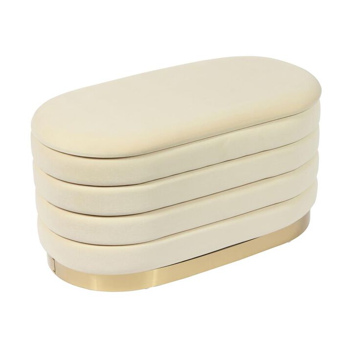 Belen Kox The Cream Velvet Glam Storage Bench, Belen Kox