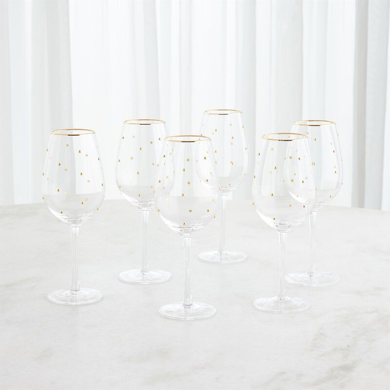 Set of 6 Celebration Wine Glasses