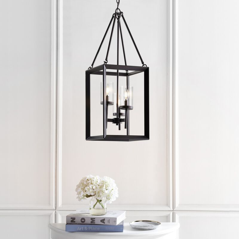 Anna 12" 3-light Metal/Glass LED Pendant, Oil Rubbed Bronze