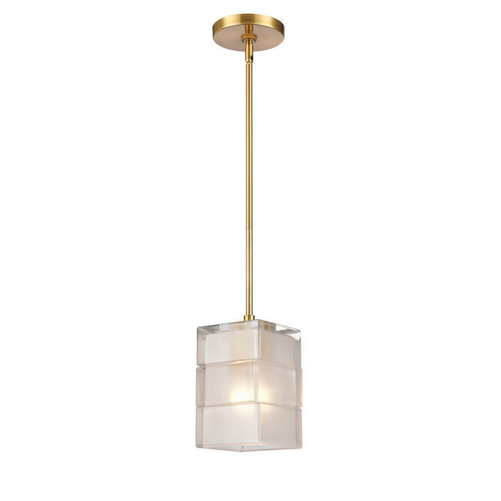 Brass Ice Blocks 6'' Wide 1-Light Mini Pendant