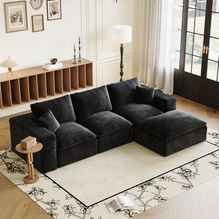 TATEUS 108" Modern Modular Sofa Sectional Couch with L-Shape