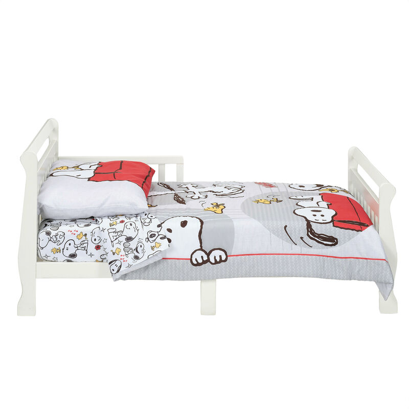 Bedtime Originals Snoopy Love 4-Piece Toddler Bedding Set - Gray/Red/White