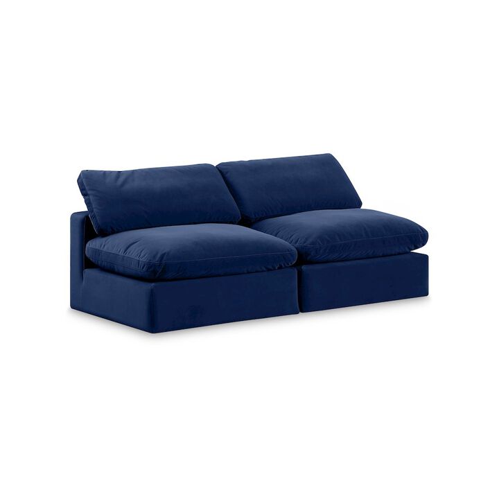 Meridian Furniture Comfy Navy Velvet Modular Sofa