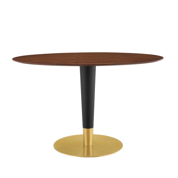 Modway - Zinque 48" Oval Dining Table Gold Walnut