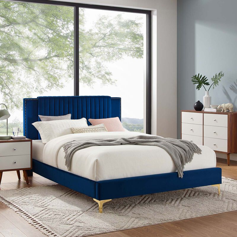 Modway - Zahra Channel Tufted Performance Velvet Queen Platform Bed