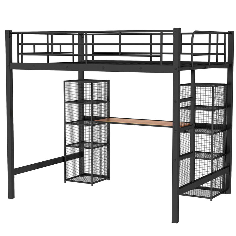 Merax Metal Loft Bed with Desk