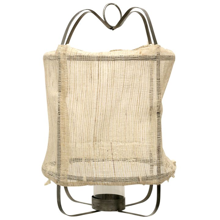 Burlap Pendant Candle Holder