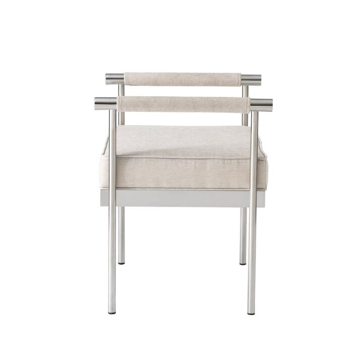 Belen Kox Luxe Cream Velvet Bench, Belen Kox