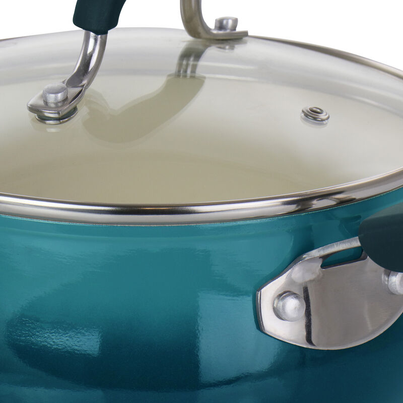 Oster Corbett 3.1 Quart Nonstick Aluminum Saucepan in Blue