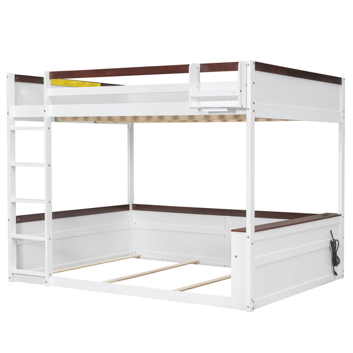Merax Wooden Bunk Bed with Built-in Shelves