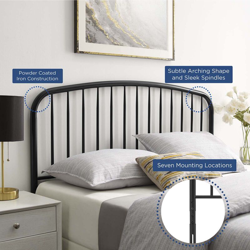 Modway - Nova Queen Metal Headboard Black