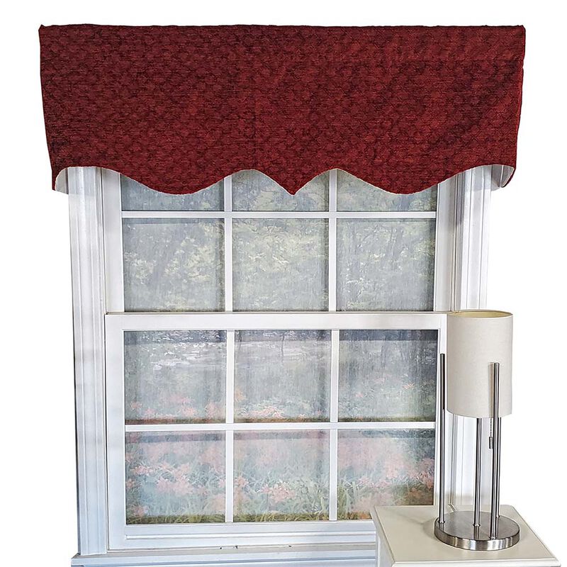 RLF HOME Ballard Chenille Fabric with Diamond Design Regal Stylish Truffle Window Valance 3" Rod Pocket 50" x 17"