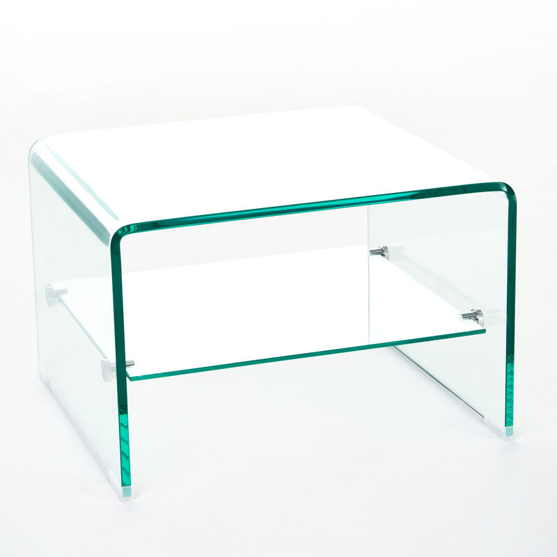 Ultra-Chic Glass End Table with Shelf Style Meets Functionality