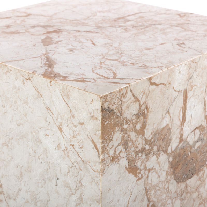 Modern Marble Plinth End Table