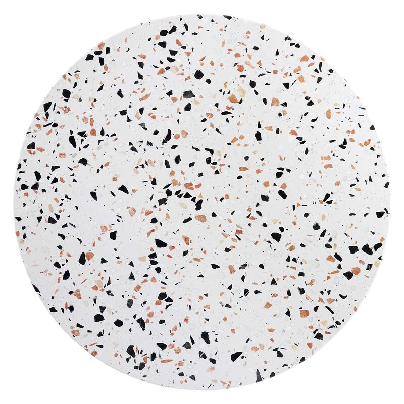 Modway - Verne 36" Round Terrazzo Dining Table Gold White