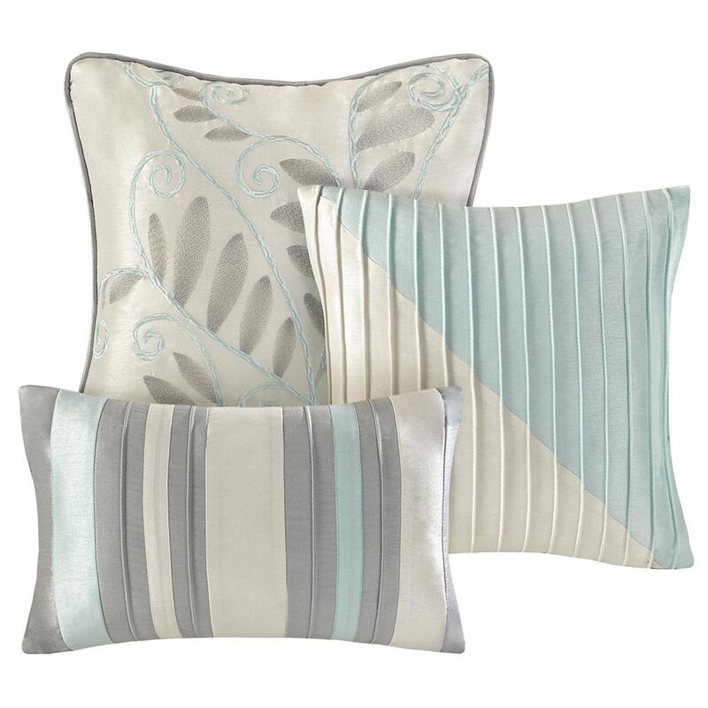 Belen Kox 7 Piece Comforter Set, Aqua/Grey, Belen Kox