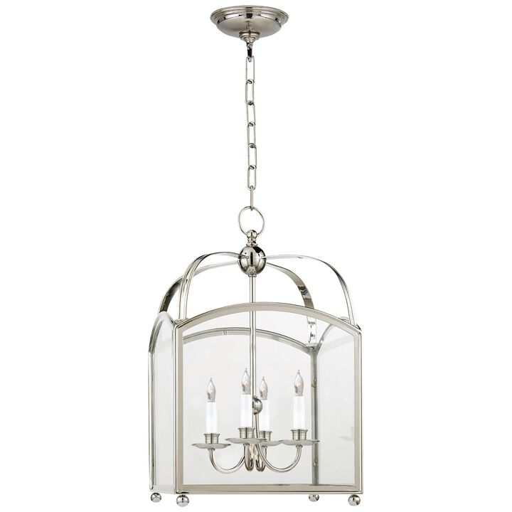 Arch Top Small Lantern in Polished Nickel