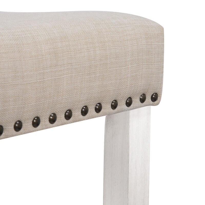 WestinTrends 29" Upholstered Backless Saddle Seat Bar Stool