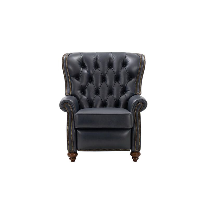 Barcalounger Writer's Chair Power Recliner, Barone Navy Blue / All Leather