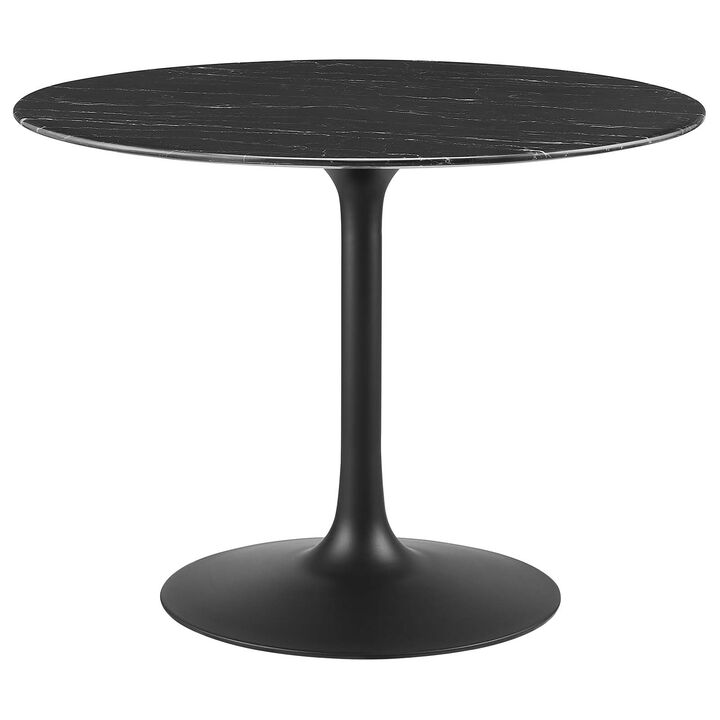 Modway - Lippa 40" Artificial Marble Dining Table Black Black