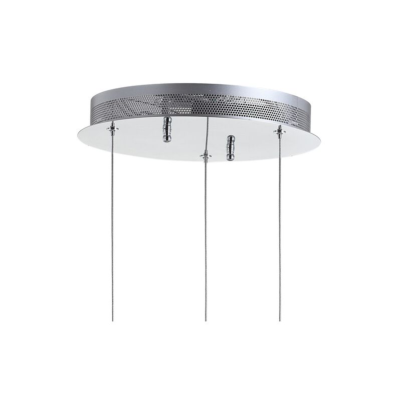 Alain 12.5" 3-Light Adjustable Cascading Metal Integrated Cluster LED Pendant, Chrome