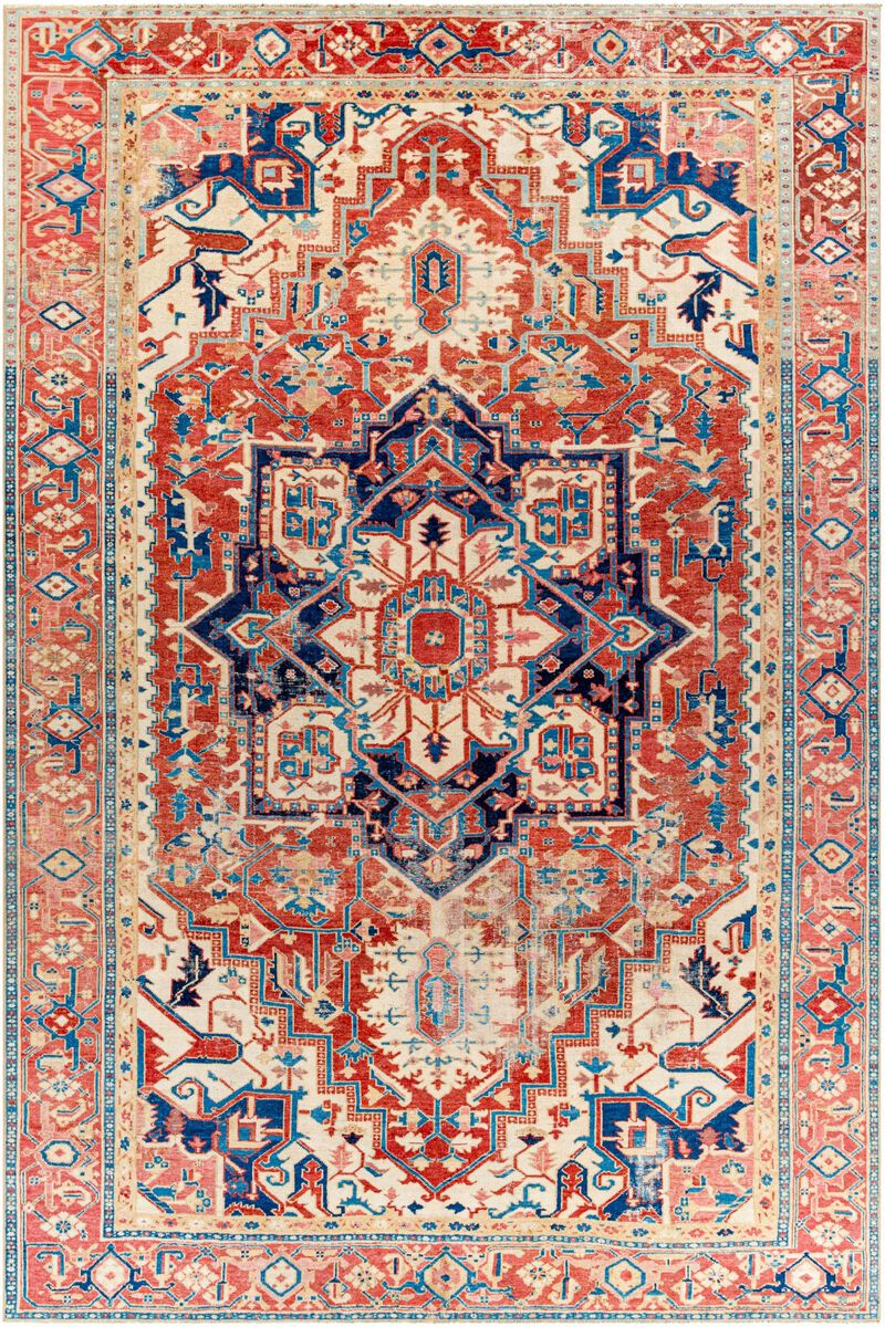 District Loom Antique Persian Heriz Serapi area rug-Dunn