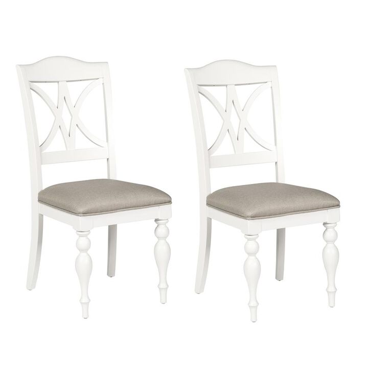 Liberty Furniture Summer House Slat Back Side Chair (RTA) (Set of 2), White